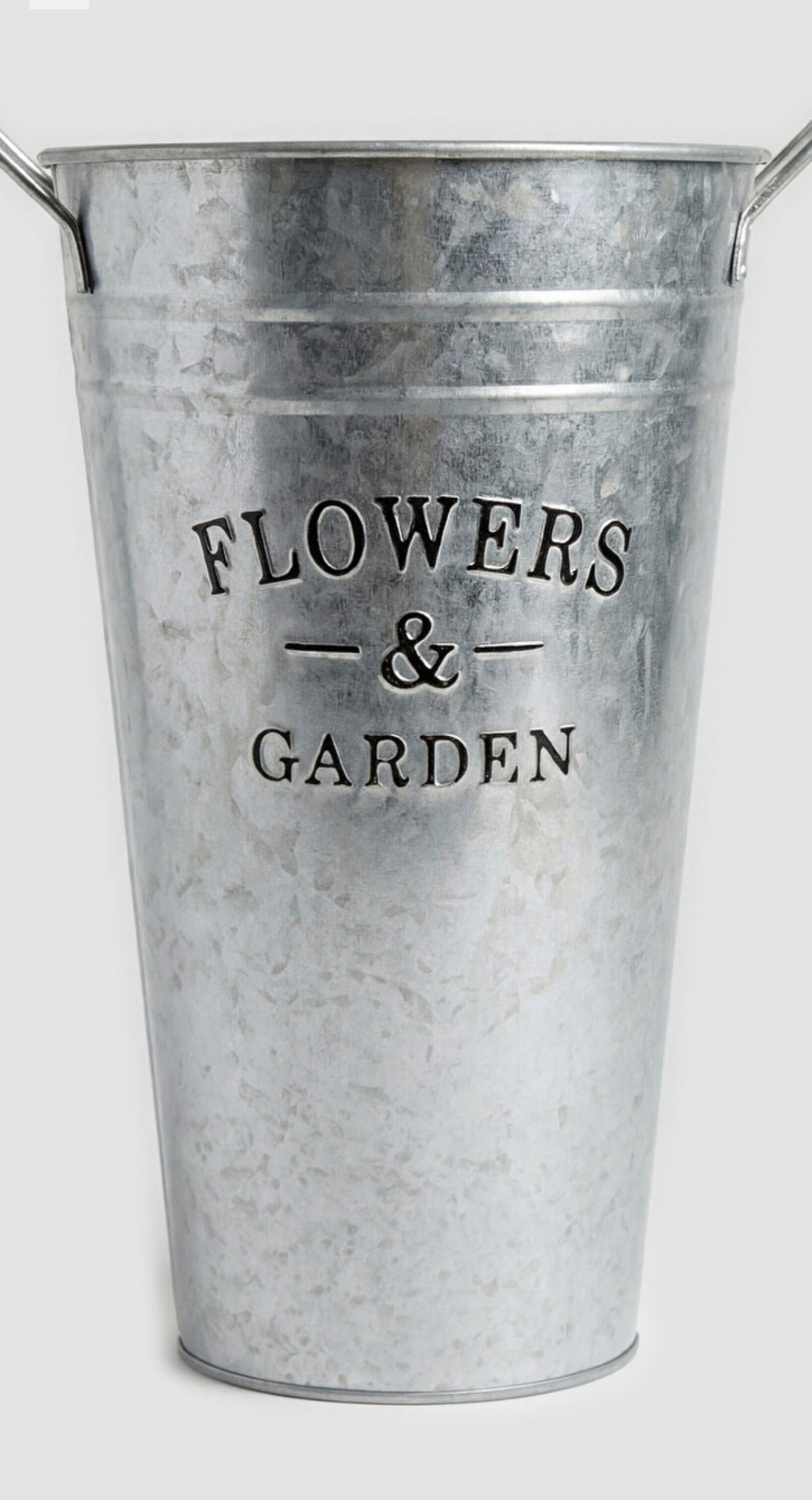 Vintage Galvanized Metal Flower Bucket – Rustic Farmhouse Vase