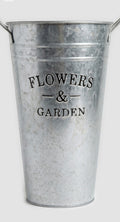 Vintage Galvanized Metal Flower Bucket – Rustic Farmhouse Vase